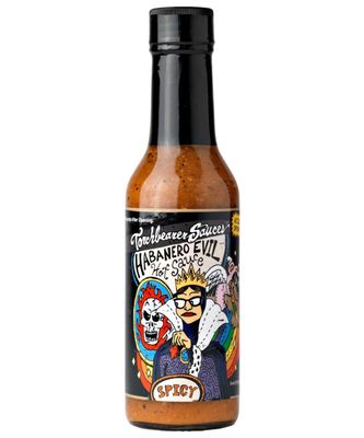 Torchbearer Sauces Habanero Evil 5 Fl Oz, Medium Spicy Heat Level 4 - All Natural Hot Sauce, Vegan, Extract-Free, Made in USA