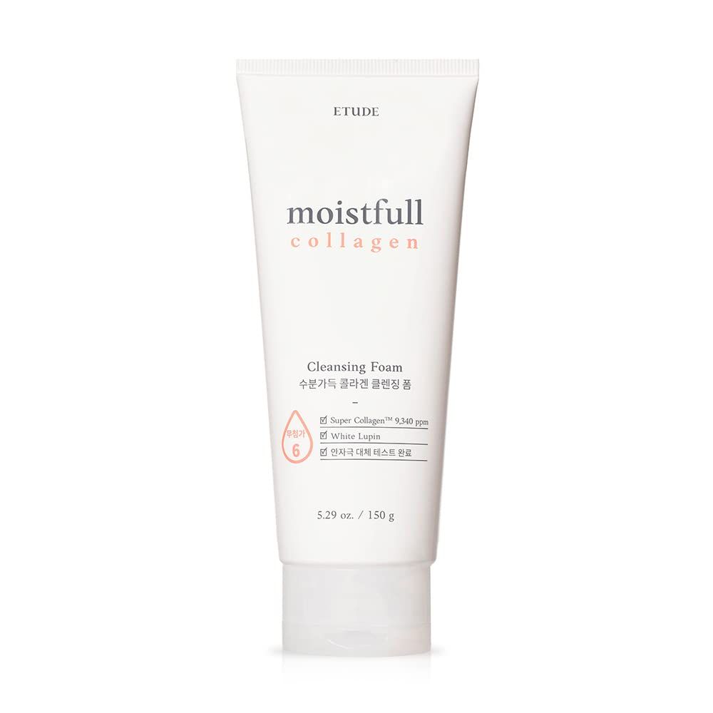 ETUDE HOUSE Moistfull Collagen Cleansing Foam 150ml (Old Version) Facial Cleanser Moist and bouncy bubble foam cleanser moisturizes skin Skin Cleanser