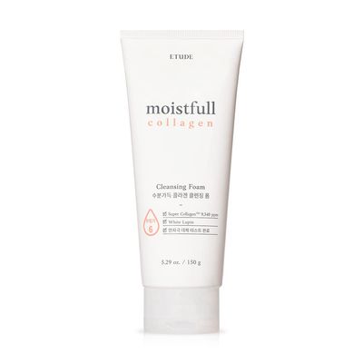 ETUDE HOUSE Moistfull Collagen Cleansing Foam 150ml (Old Version) Facial Cleanser Moist and bouncy bubble foam cleanser moisturizes skin Skin Cleanser