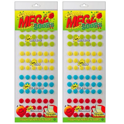 Mega Candy Buttons - Original &amp; SOUR Flavors - Gift Pack of 2 (432 Buttons Total) by Lyza&#39;s Sweets &amp; Treats (SOUR)
