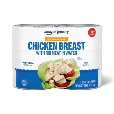Amazon Grocery, Premium Chunk Chicken Breast, 10 Oz (Pack of 6)