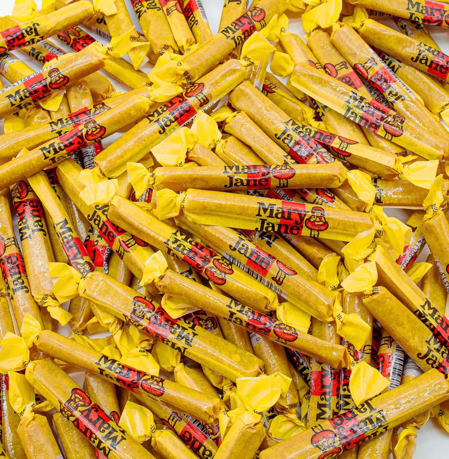 MARY JANE Candy FUN SIZE 1 lb - Vintage Candies in Bulk Bag, Old Fashioned Caramel, Chewy Taffy, Peanut Butter Flavored, Individually Wrapped (59 Pieces)