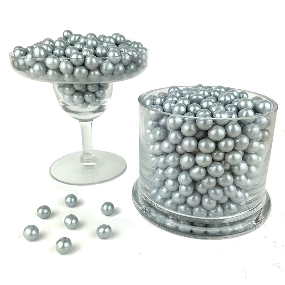 Color It Candy Shimmer Silver Sixlets 2 Lb Bag - Perfect For Table Centerpieces, Weddings, Birthdays, Candy Buffets, &amp; Party Favors.