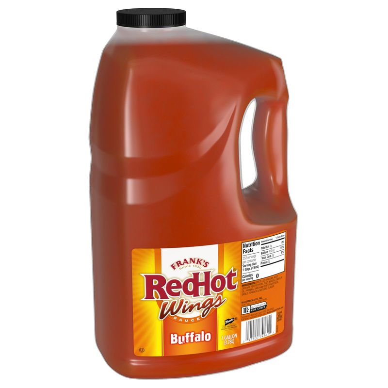 Frank&#39;s RedHot Original Buffalo Wings Sauce, 1 gal - 1 Gallon Bulk Container of Buffalo Hot Sauce with a Bold, Spicy Flavor Perfect for Wings, Dressings, Dips and More