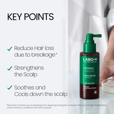 LABO-H Scalp Strengthening Spray for Hair Growth & Anti-Loss Vegan Tonic Serum, Instant Cooling & Soothing with Rosemary and Peppermint Oil, Sulfate Free, Korean, 3.38 Fl oz.