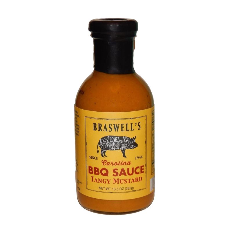 Braswell Sauce Barbeque Tangy Mustard, 13.5 oz