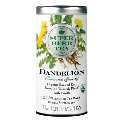 The Republic of Tea - Organic Dandelion SuperHerb Tea Tin, 36 Herbal Tea Bags, Naturally Caffeine-Free