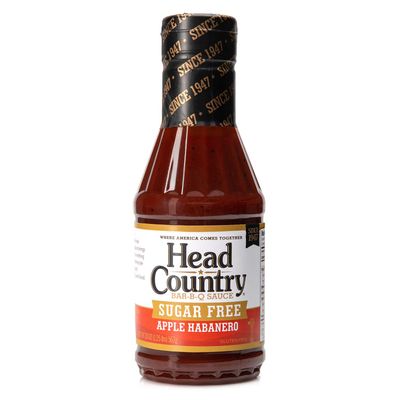Head Country Sugar Free Bar-B-Q Sauce, Apple Habanero Gluten Free BBQ Sauce With No Allergens &amp; Zero Sugar Sweet Apple &amp; Spicy Habanero BBQ Sauce For Chicken, Pork &amp; Ribs 20 Ounce, Pack of 1