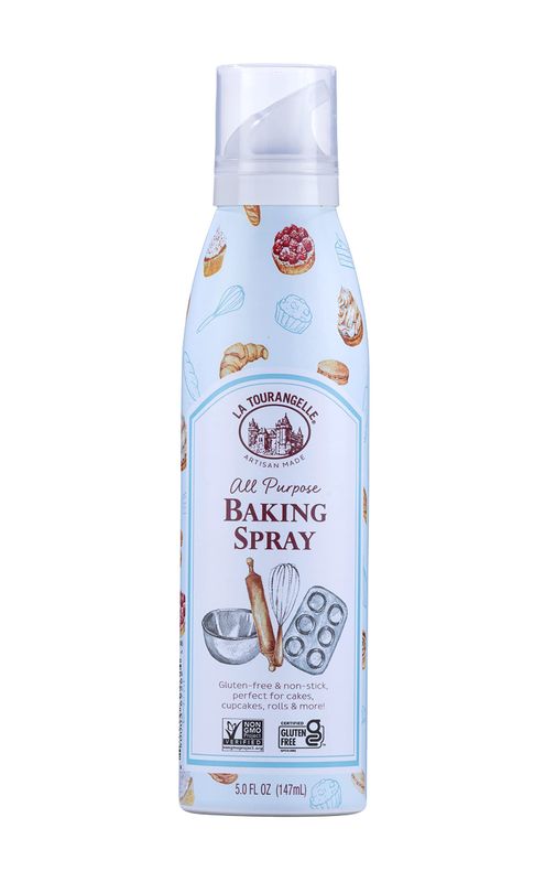 La Tourangelle, All Purpose Baking Spray, Gluten-Free, Non-Stick, Chemical Free and Propellant Free, Expeller-Pressed Cooking Spray Oil, 5 fl oz