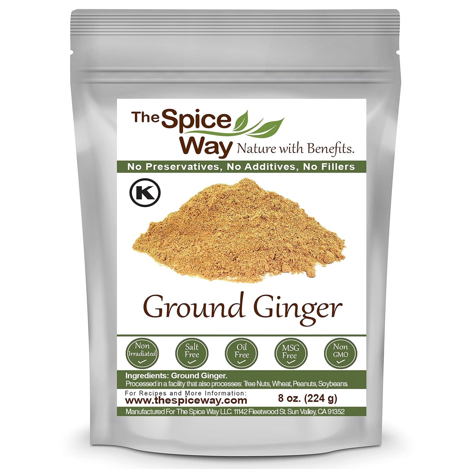 The Spice Way Ginger Powder- (8 oz) ginger root powder- a pure dry ground powdered root