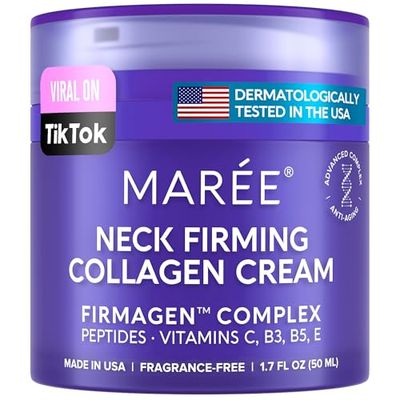 MAREE Neck Cream - Neck Creams for Tightening and Firming with Hyaluronic Acid - Face Moisturizer for Women - Skin Care Tighten and Lift - Facial Lifting - Anti Aging &amp; Wrinkles Treatment - 1.7 fl oz