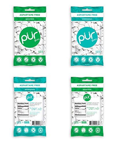 PUR Gum Flavor Assortment Variety Pack (Spearmint &amp; Wintergreen, Pack Of 4)