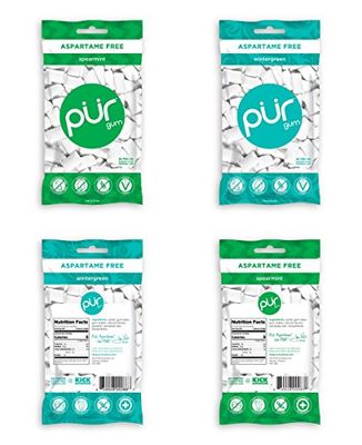 PUR Gum Flavor Assortment Variety Pack (Spearmint &amp; Wintergreen, Pack Of 4)