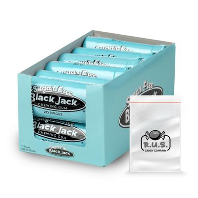 Gerrits Sugar Free Gum Tubes- 12 Pack of 20 Gum Pieces Each- comes with RUS Candy Company travel bag (12 Pack, Black Jack)