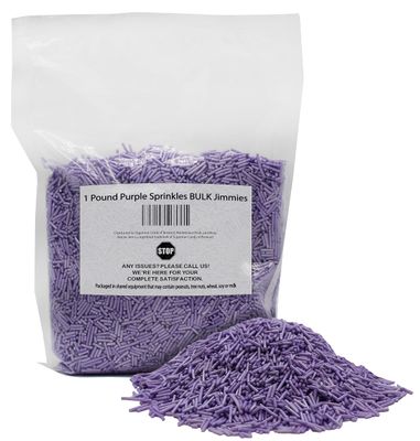 1 Pound Lavender Sprinkles BULK Jimmies - Edible Cake Cupcakes Dessert &amp; Ice Cream Topping-Light Purple Candy