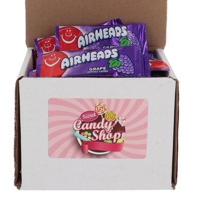 SECRET CANDY SHOP AirHeads Taffy Mini Candy Bulk in Box (Individually Wrapped) (Grape) (8oz)