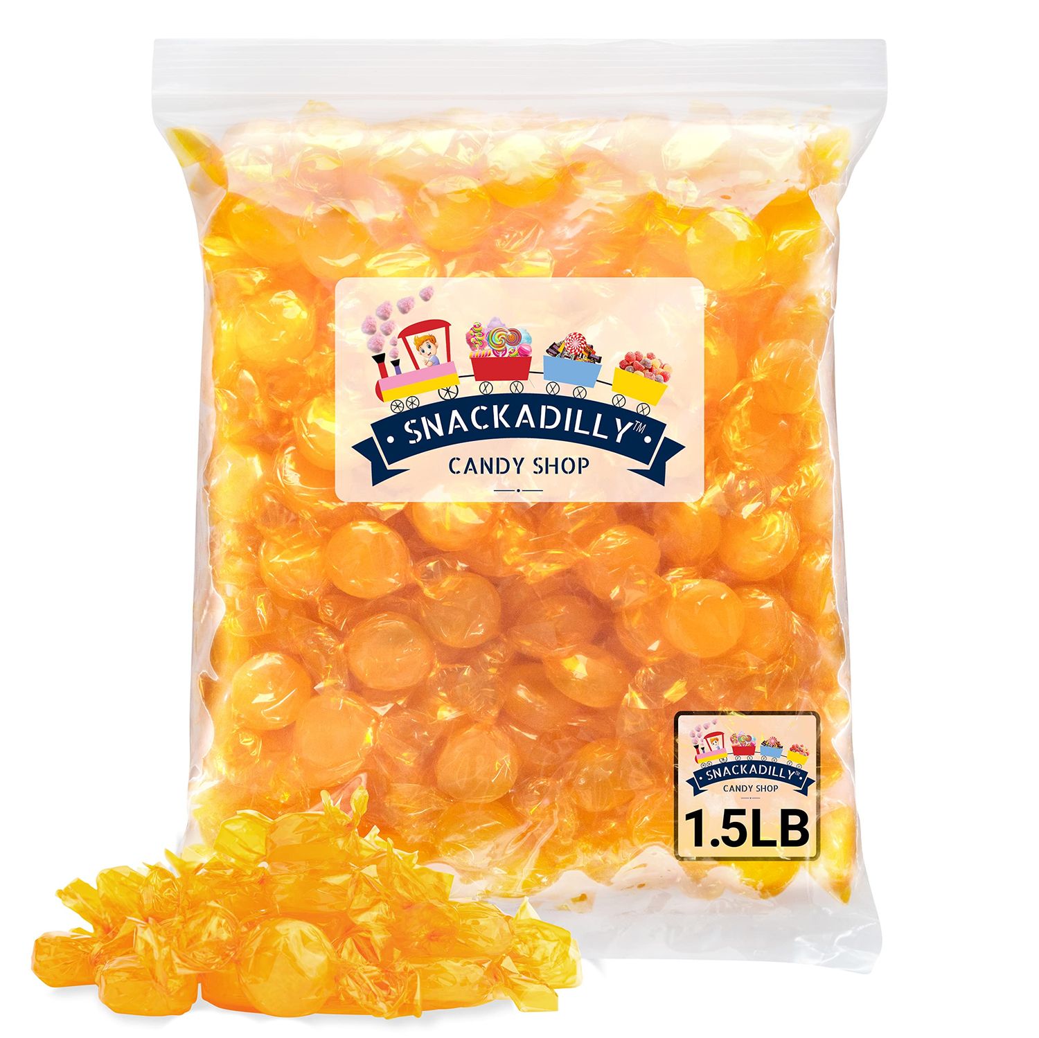 Butterscotch Candy Buttons 1.5 Lb Bag of Individually Wrapped Hard Candy By Snackadilly