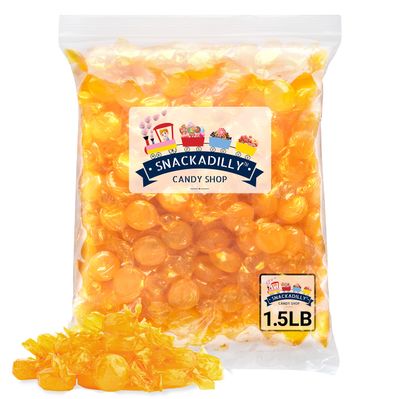 Butterscotch Candy Buttons 1.5 Lb Bag of Individually Wrapped Hard Candy By Snackadilly