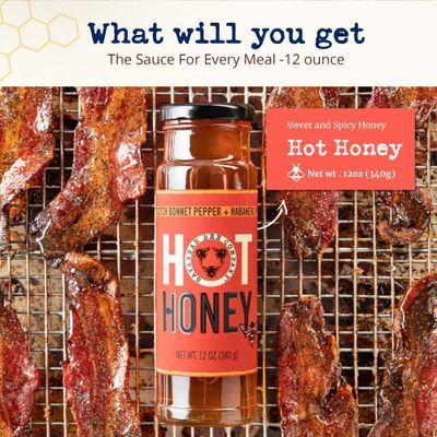 Savannah Bee Company 100% Pure and Gluten Free - Sweet and Spicy Honey Hot Sauce - Infused With Delicious Wildflower Honey And Scotch Bonnet Pepper - The Sauce For Every Meal - 12 ounce
