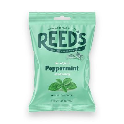 Reeds Individually Wrapped Peppermint Candy Traditional Peppermint Hard Candy Reeds Candy Hard Peppermint Minty Fresh and Surprisingly Sweet Brought To You By Iconic Candy 6.25oz Peg Bag (1)