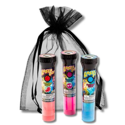 Kidsmania Laser Pop Gift, Laser Projector Push-Up Lollipop Candy, Pack of 3 (Colors May Vary) By Lyza&#39;s Sweets &amp; Treats