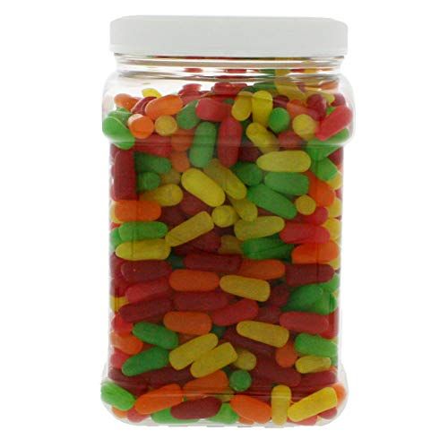 Mike &amp; Ike Chewy Fruit Candy Bulk 3.5LB - Original Soft Chewy Fruit Candy in 64 FL OZ Gift Ready Reusable Square Jar