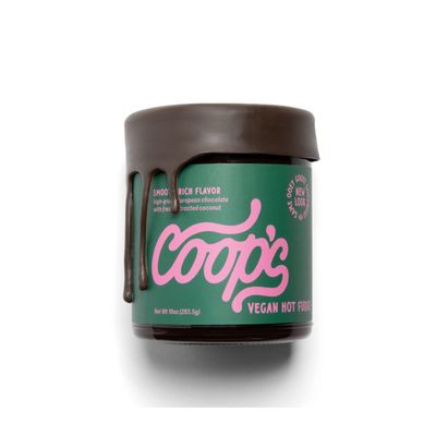 Coop&#39;s Vegan Hot Fudge Sauce 10.6 OZ - Gluten Free Vegan, Kosher, Non GMO, Gourmet, All Natural, Plant Based Dairy Free Whipped Topping for ICecream, Sundae, Panckaes, Milshake and more