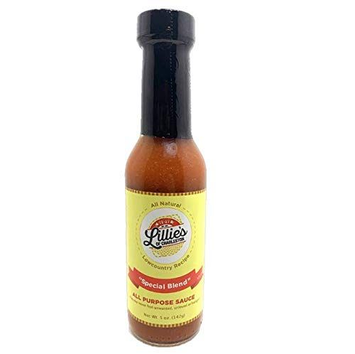 Lillie&#39;s of Charleston Special Blend Natural All Purpose Sauce No Preservatives, Vegan &amp; Lower Sodium Great on Buffalo Wings, Oysters, Shrimp, Seafood, Scrambled Eggs &amp; Grits 5 oz Bottle