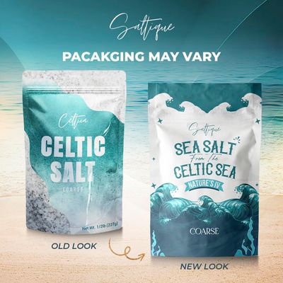 French Grey Fine From the Celtic Sea 1/2lb- 100% Unrefined Sea Salt Packed with 82 Minerals Helping You Stay Hydrated, Improve Electrolyte Balance, and Optimal Muscle Function - Doctor Recommended