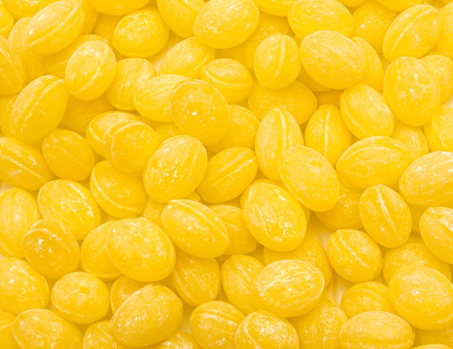 LEMON DROPS Hard Candy 2 lb - Bulk Bag, Claeys Old Fashioned Sanded Candies, Natural Lemon Flavor, Fat Free