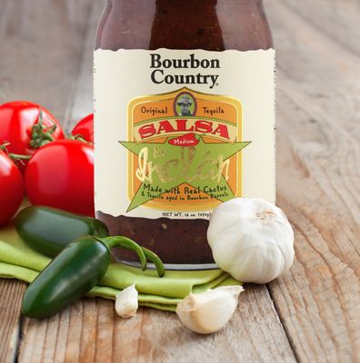 Bourbon Country Salsa De Inclan All Natural - No Preservatives Small Batch Cooked with Bourbon Barrel Aged Tequila &amp; Real Mexican Cactus Medium Heat 16 oz (1)