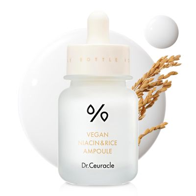 Dr.Ceuracle by leegeehaam Vegan Niacin &amp; Rice Ampoule (30 ml / 1.01 fl. oz.) - Discoloration Correcting Facial Treatment Serum with Soft and Silky Finish