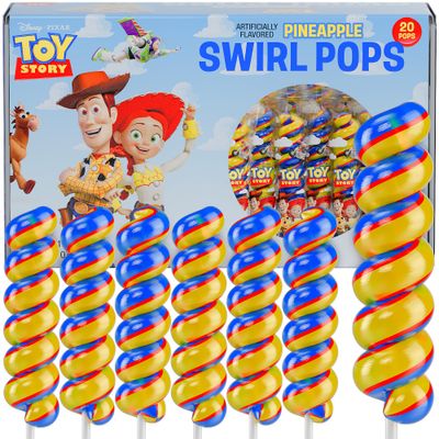 Toy Story Lollipops Swirl 20pk- Toy Story Candy - Toy Story Party Favors &amp; Toy Story Birthday Decorations - Toy Story Candy Boxes - Toy Story Party Supplies &amp; Toy Story Cupcake Toppers
