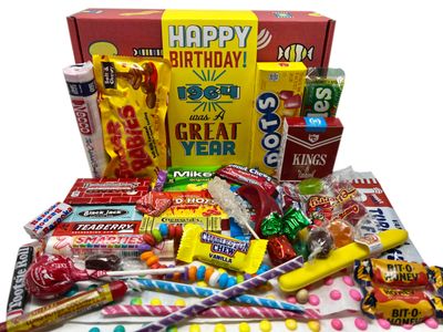 RETRO CANDY YUM 1964 61st Birthday Gift Box Nostalgic Candy Assortment from Childhood for 61 Year Old Man or Woman Born 1964 Jr