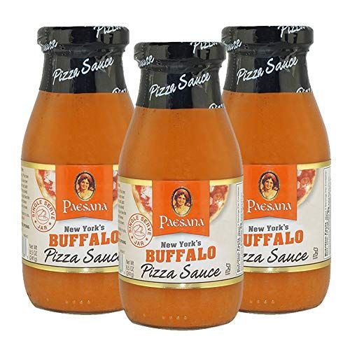 Paesana New Yorks Buffalo Pizza Sauce, Gluten Free, Kosher Certified, 8.5 OZ - Made in the USA (3 Pack)