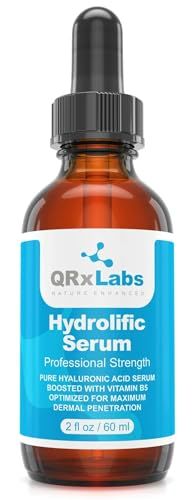 QRxLabs Hydrolific Hyaluronic Acid Serum with Vitamin B5 for Deep Skin Hydration &amp; Dermal Penetration - Moisturizing Face Serum