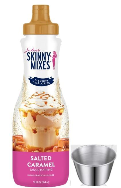 Salted Caramel Syrup Sauce For Coffee - Sugar Free Zero Calories and MT&amp;L Mini Sauce Cup - Gluten-Free, Keto Friendly Syrup (Salted Caramel)