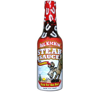 Ass Kickin&#39; Spicy Steak Sauce with Habanero 10 oz. Premium Gourmet Steak Sauce with Hot Pepper Perfect for Hot Sauce Fans Try if You Dare!