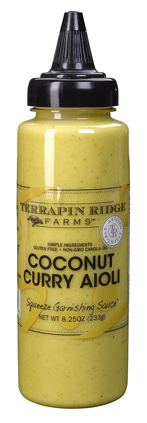 Terrapin Ridge Farms Coconut Curry Aioli Garnishing Sauce - One 8.25 Ounce Squeeze Bottle