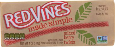 Red Vines Mixed Berry Flavored Twist Licorice, Soft and Chewy, 4 Ounce (Pack of 9)