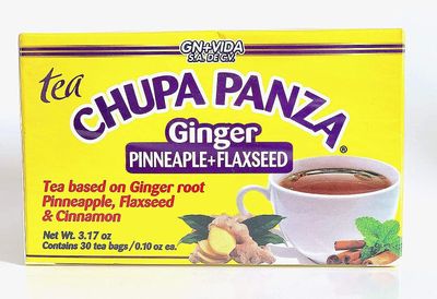 Tea CHUPA Panza, Tea Based ONGINGER Root, PINNEAPPLE, Flaxseed &amp; Cinnamon (30 Tea Bags/0.10 oz Each) 1-Pack .New Version