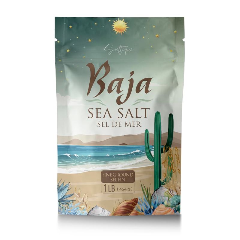 Baja Sea Salt 1lb Fine Ground From Baja Mexico - Baja Organic Salt Packed with 90 Minerals Helping You Stay Hydrated And Improve Electrolyte Balance- 100% Unrefined- Vegan- GMO-free - Paleo - (1lb)