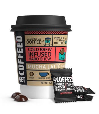 Get Coffee&#39;d Caffeinated Candy - 10 Individually Wrapped Hard Coffee Candy Chews for a Smooth Energy Boost, 1 Pack