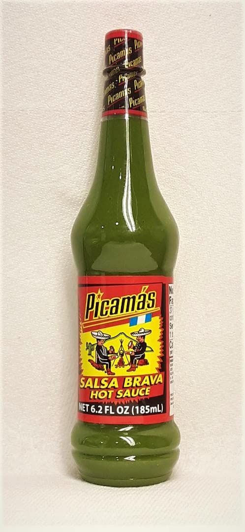 PICAMAS SALSA BRAVA HOT SAUCE (GREEN), Net 6.2 fl oz (185 ml)