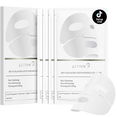 ISTON 4-Pack Collagen Face Mask,4 Pack Hydrating Collagen Mask for Glass Skin-Overnight Face Masks Skincare Anti-Wrinkle,Firming,Pore Minimizing,Elasticity TikTok Trend Items Skin Care