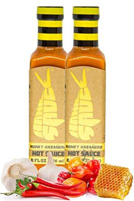 Hank Sauce Honey Habanero Hot Sauce - Versatile Hot Pepper Sauce with Fresh Cilantro, Garlic Aged Peppers &amp; Honey - Extra Hot Habanero Sauce - Multipurpose Gourmet Sauce - 2 x 8 Ounces