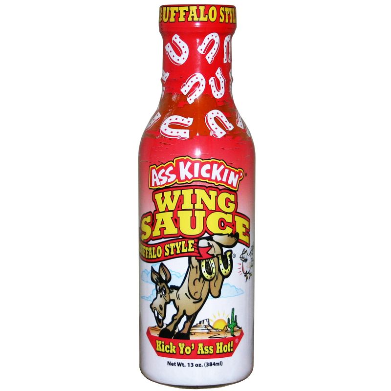ASS KICKIN Buffalo Wing Sauce - 13 oz - Try if you dare! - Perfect Gourmet Gift for the Wing Sauce Fan