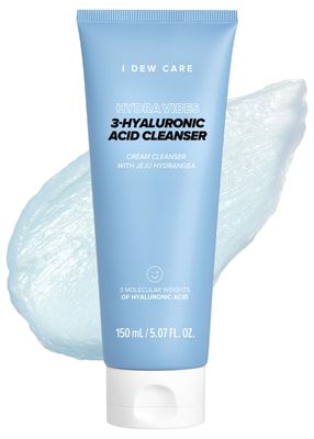 I DEW CARE Foam Cleansing - Hydra Vibes 3-Hyaluronic Acid Cleanser Hyaluronic Acid, Moisturizing, Korean Glass Smoother Skin Care, Vegan, Cruelty-Free, Mother&#39;s Day, 5.07 FL Oz