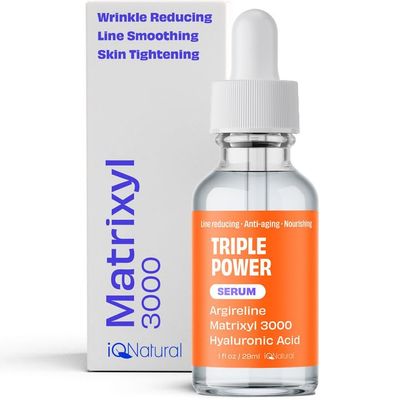 IQ Natural Argireline &amp; Matrixyl 3000 Serum - Anti-Aging Peptide for Face, Hydrating Face Serum for Women and Men, 1oz