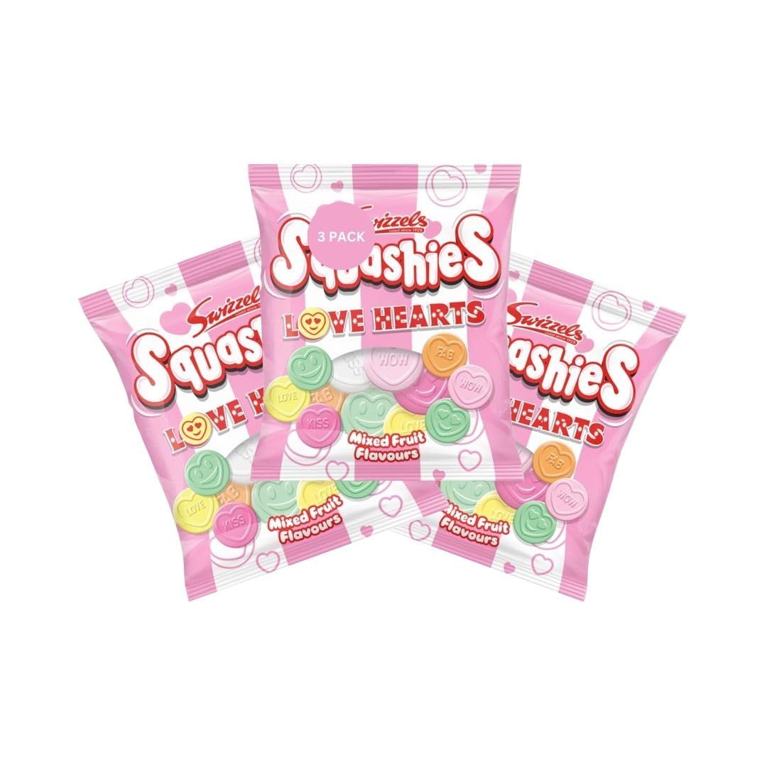 DrumStick Candies - Love Heart Mixed Fruit Flavors - 120G (3 PACK BUNDLE) - Imported from UK